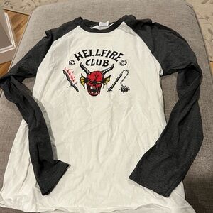 Hellfire Club Black and White Raglan Shirt